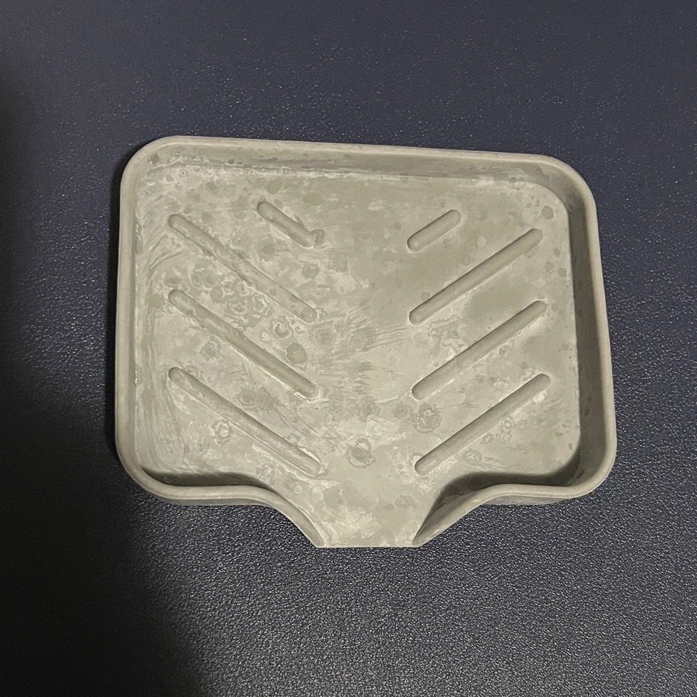 $3 Add-On Draining Soap Dish Grey Silicone Bathroom or Kitchen Accessory